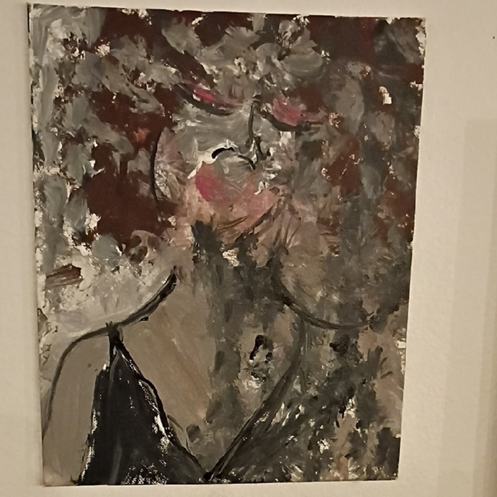Abstract Expressionist Art Piece in Black and Gray